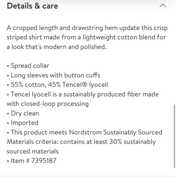 NWT Rails Ivory Daffodil Nicki Long Sleves Cropped Button Down Shirt S - Picture 7 of 8